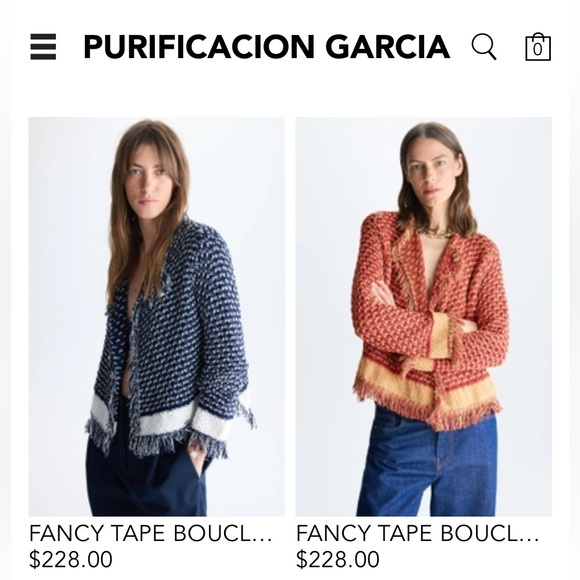 PURIFICACION GARCIA pearl button multicolor boucle tweed jacket blazer M/L 44 EU - Picture 16 of 17